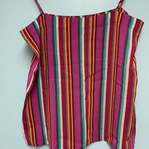 avissar paris vintage Women's Silk Halter sleeping top Size 8 pink stripes rare